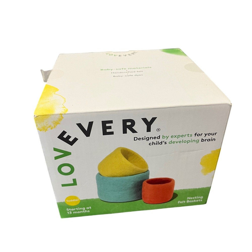 Lovevery Nesting Felt Baskets Unisex OS Multicolor Montessori Toddler Toy